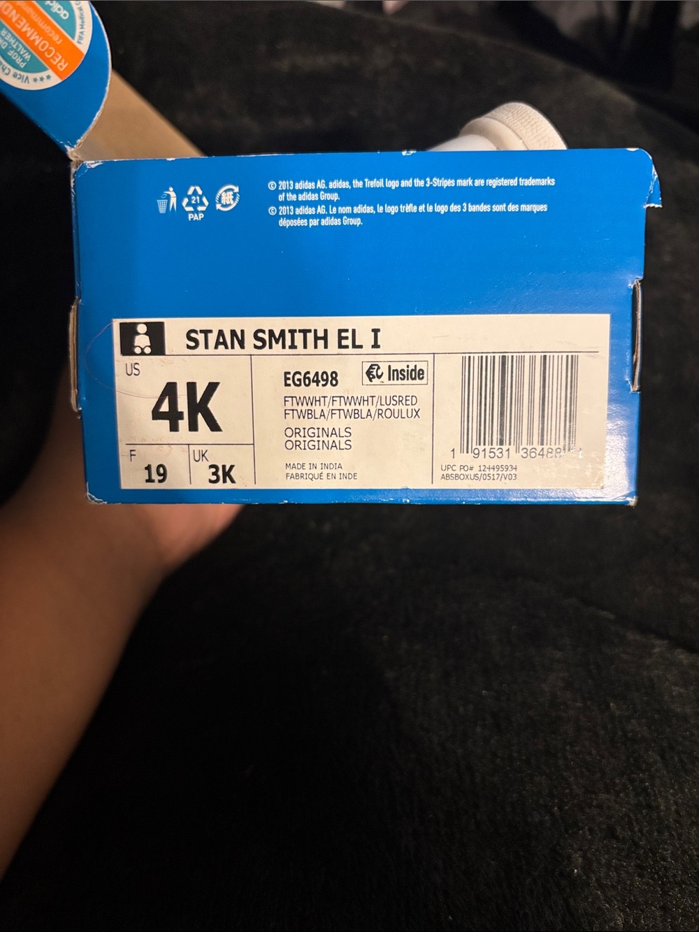 adidas Stan Smith EL I Kids Sneakers - White with Red